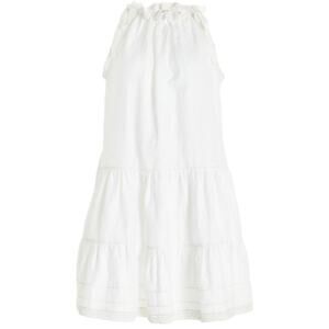 Ulla Johnson Corianne Linen Dress White Tiered Sundress with Crochet Trim Size 2